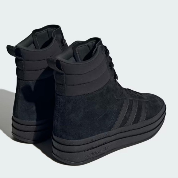 Adidas Gazelle High Boots Triple Black Women’s Athletic Sneakers ID6983 - NWT - Picture 3 of 14